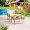 Alaterre Furniture Okemo Weather-Resistant Acacia Wood Outdr Patio Set - 2 Seater Couch, Coffee Table, Cream Cushions ANOK0313ANO - alternate 10